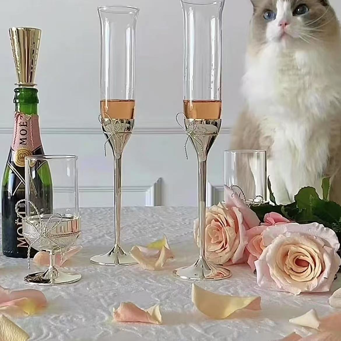 Love Knot Champagne Glass Coup - Crystal Wine Glass ulasan dan harga