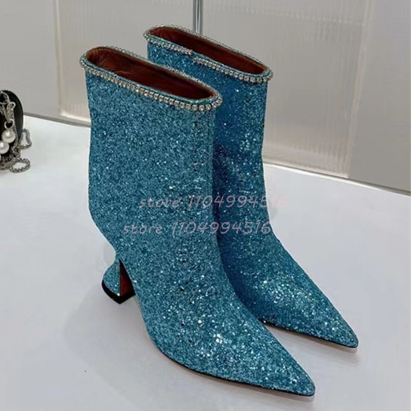 Blue Glitter Crystal Wine Glas - Crystal Wine Glass ulasan dan harga